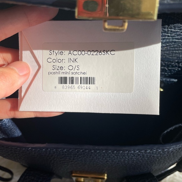 Like new, 3.1 Phillip Lin mini Pashli Leather Satchel in Navy - Picture 9 of 12